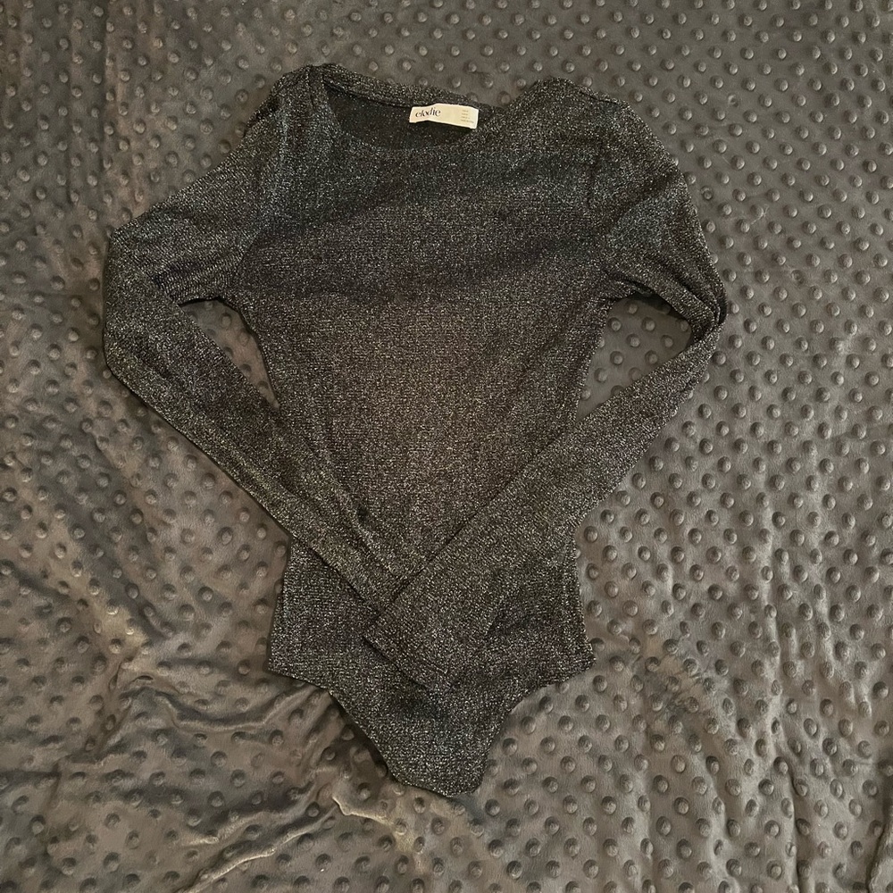 Silver Going Out Body Suit Top